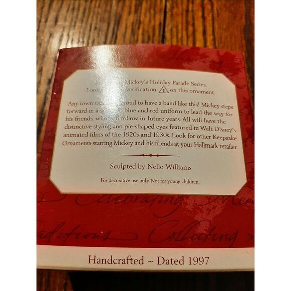 New 1997 Hallmark Keepsake Handcrafted Bandleader Mickey Mouse Ornament - Picture 6 of 6